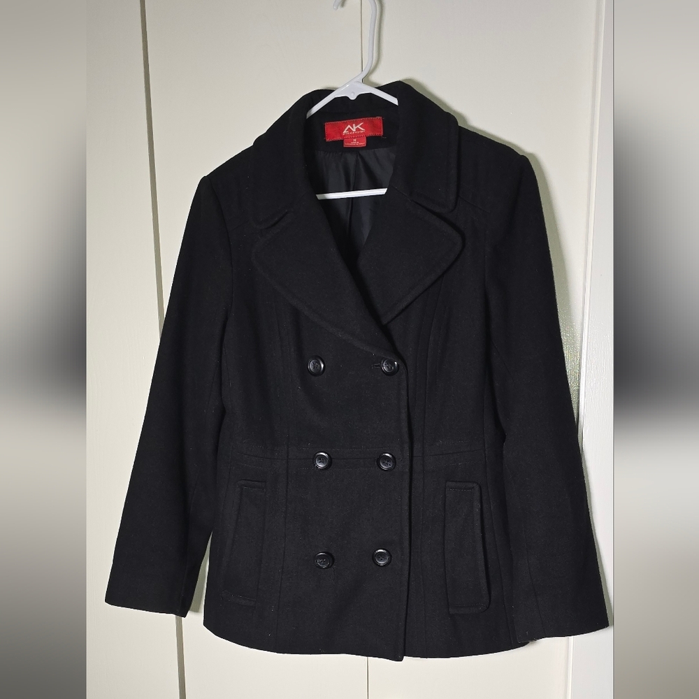 Anne Klein Sport Elegant Black Pea Coat